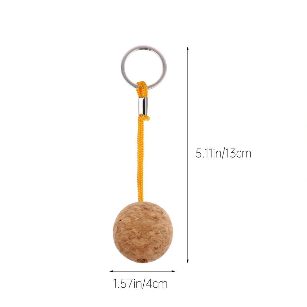 2pcs Floating Cork Ball Keyring Float Keychain for Kayaking Boating Fishing