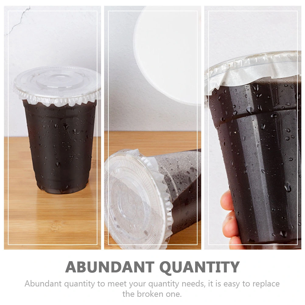 500Pcs Milk Cup Paper Lids Disposable Leakproof Cup Films Round Shape Paper Sealing Film Supplies