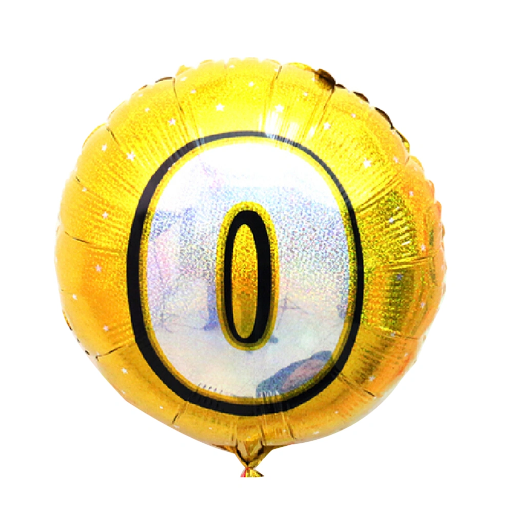 Number 0 Helium Foil Balloons Birthday Number Balloons 0 for Wedding Anniversary Decoration (Gold)