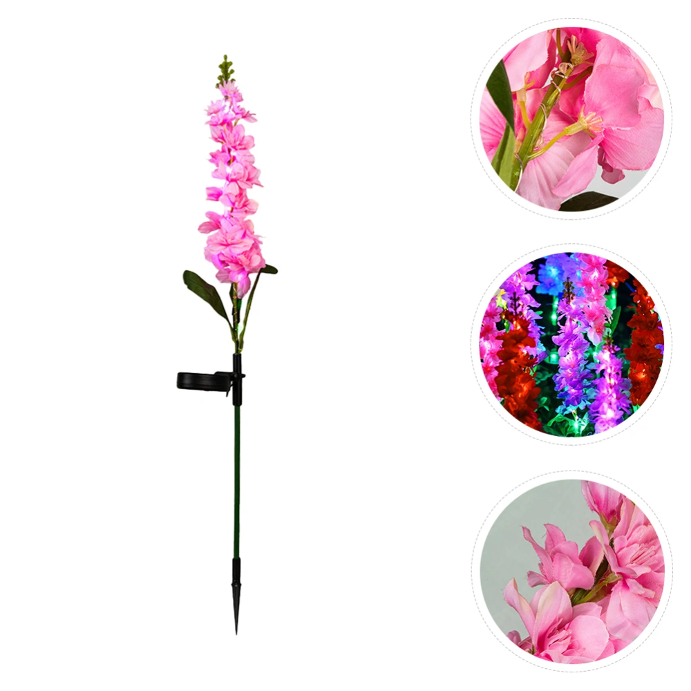 1pc LED Solar Powered Violet Flower Lamp Garden Stake Light for Yard Patio