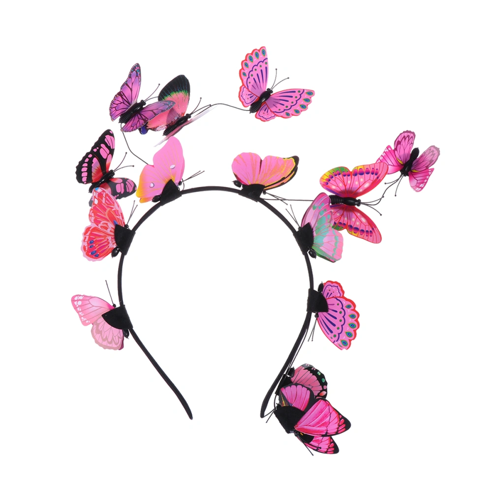 Bride Headband Stereoscopic Headpieces Headwear Colorful Hair Accessory for Party Hair Decoration Pink