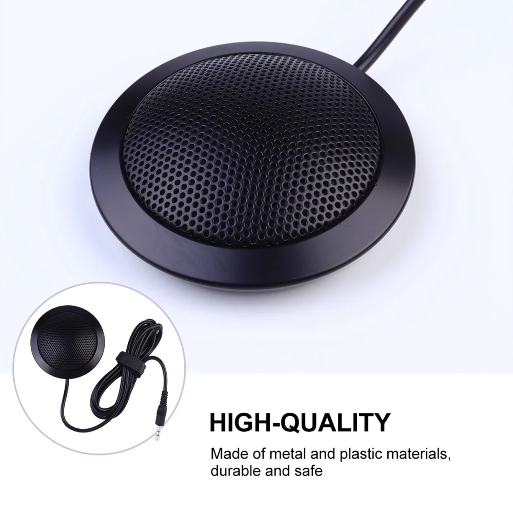 Conference 3.5mm Microphone Omnidirectional Mic 360 Degree Pickup for Meeting