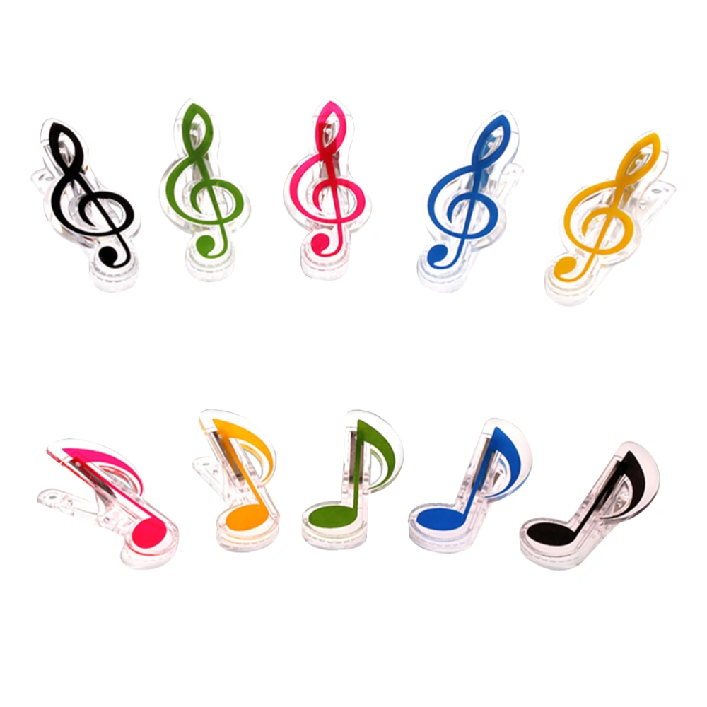 10Pcs Piano Score Clips Music Note Clips Music Book Clip Practical Piano Score Holder(Random Pattern)