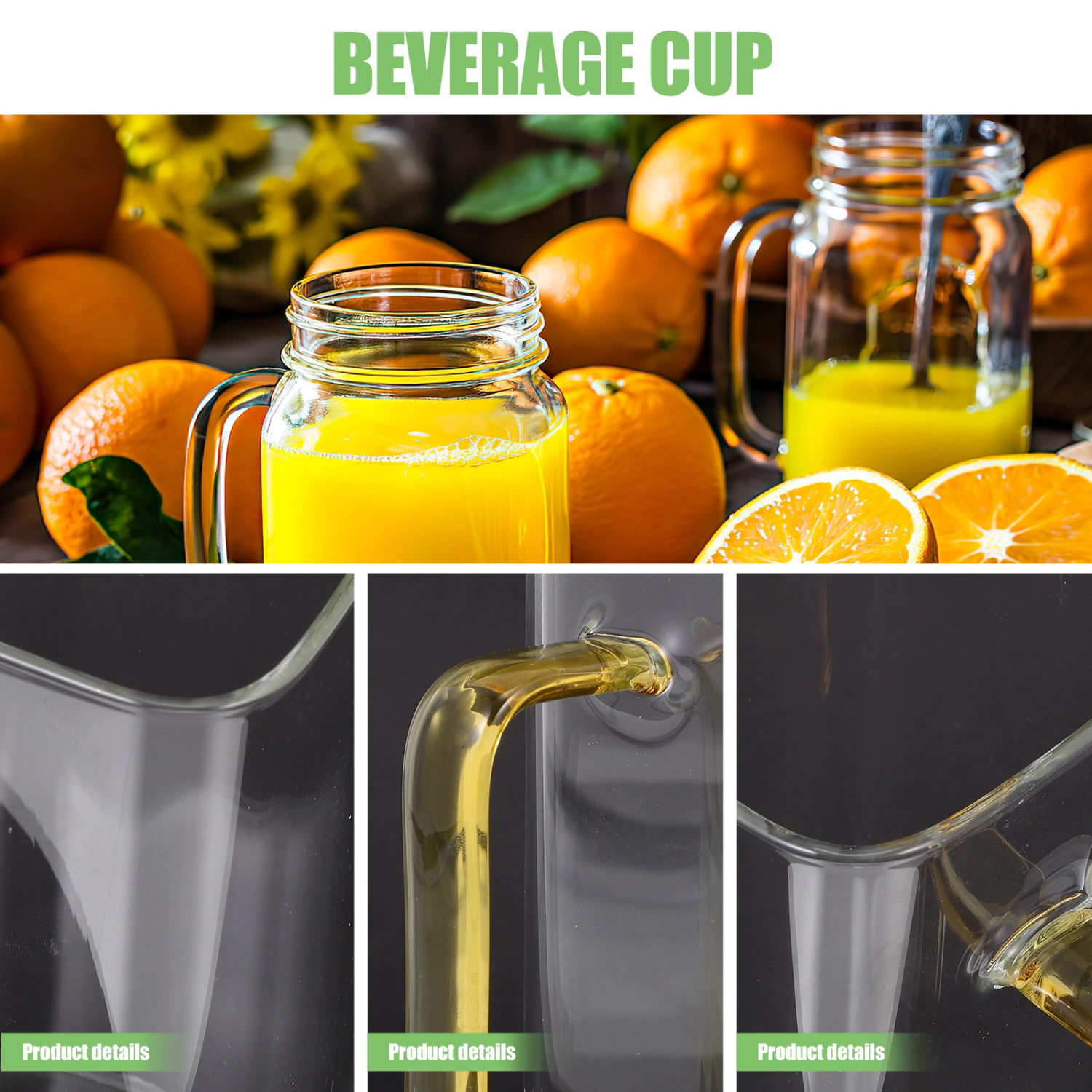 Household Glass Water Cup Heat Resistant Water Mug Juice Drinking Cup Milk Container