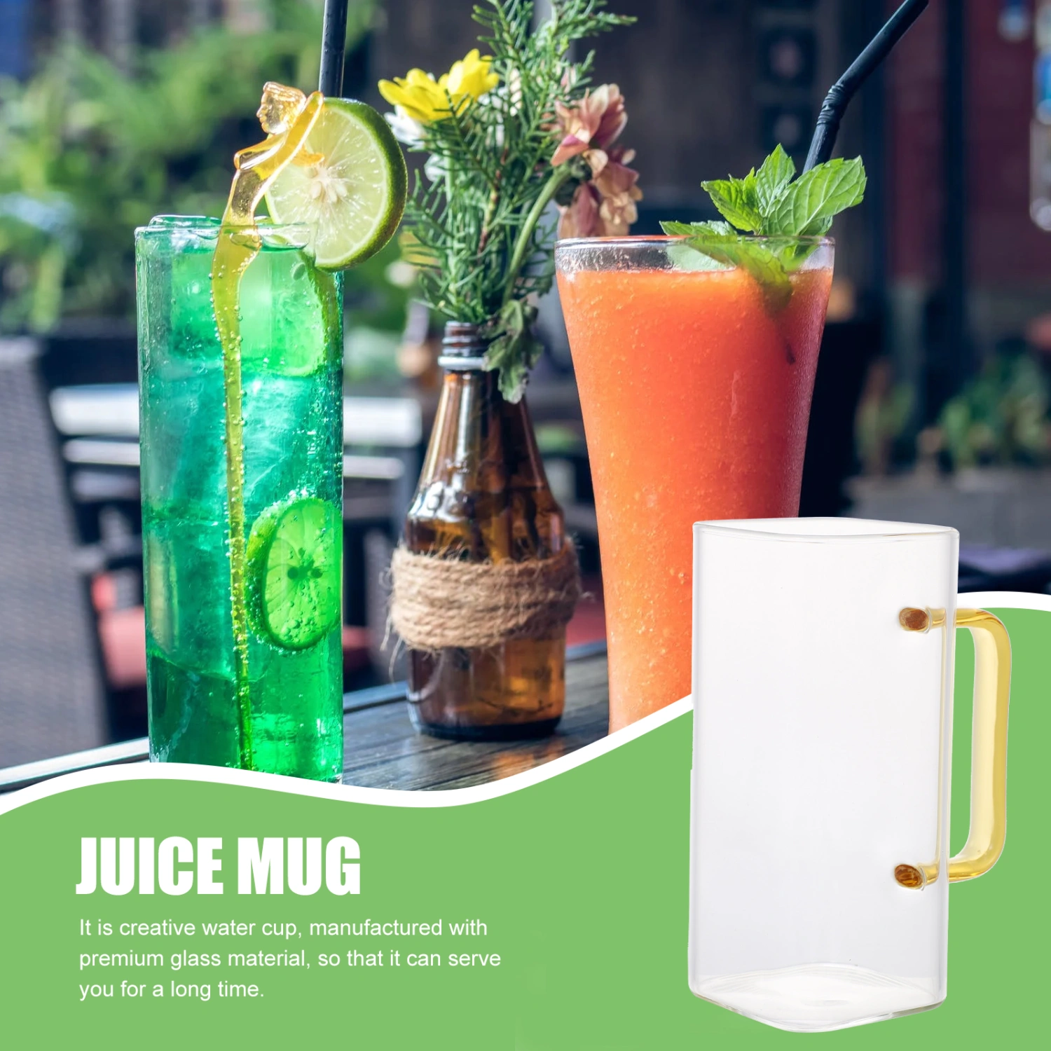 Household Glass Water Cup Heat Resistant Water Mug Juice Drinking Cup Milk Container