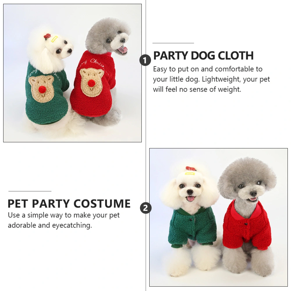 Winter Pet Coat Dog Christmas Clothes Adorable Reindeer Pattern Pet Outfit