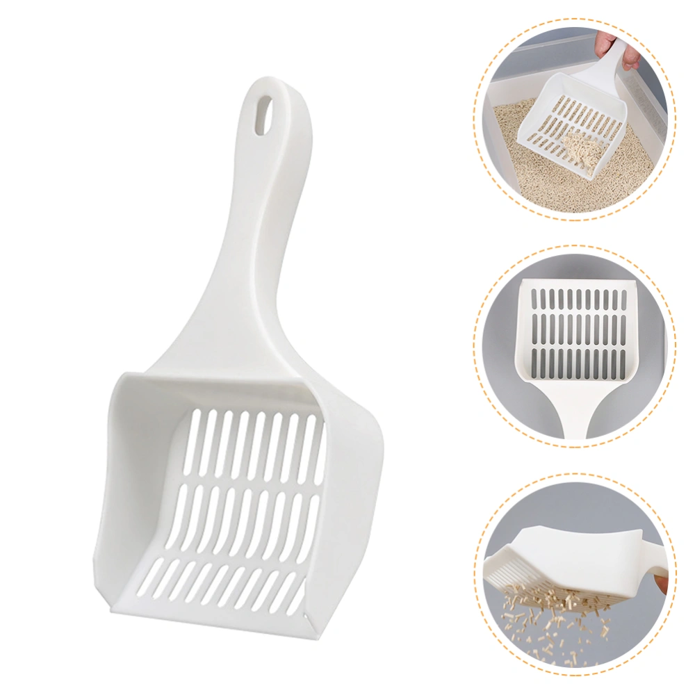 Portable Pet Kitten Litter Cleaning Shovel Handheld Cat litter Scoop (White)