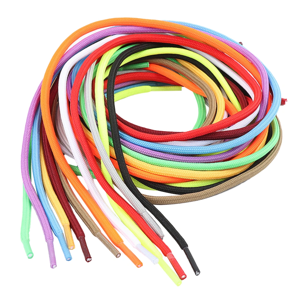 20 Pcs 120cm Round Braided Shoelaces Solid Color Rope Shoe Lace for Sneakers Women Men Sports Running Shoelace (Mixed Color)