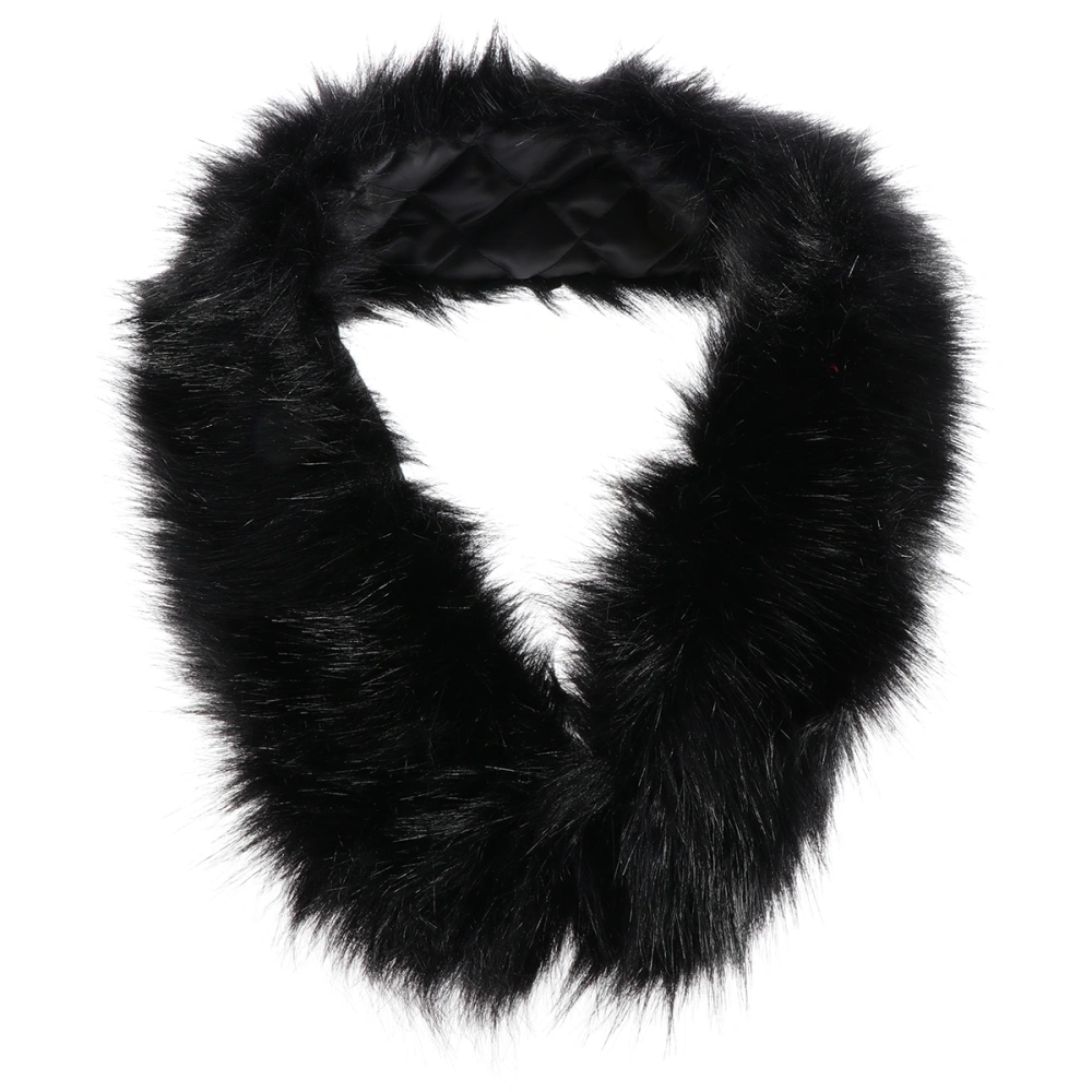 82cm Elegant Winter Warm Faux Fur Collar Scarf Shawl Collar Women's Wrap Scarves (Black/Lining Color and Style for Random)