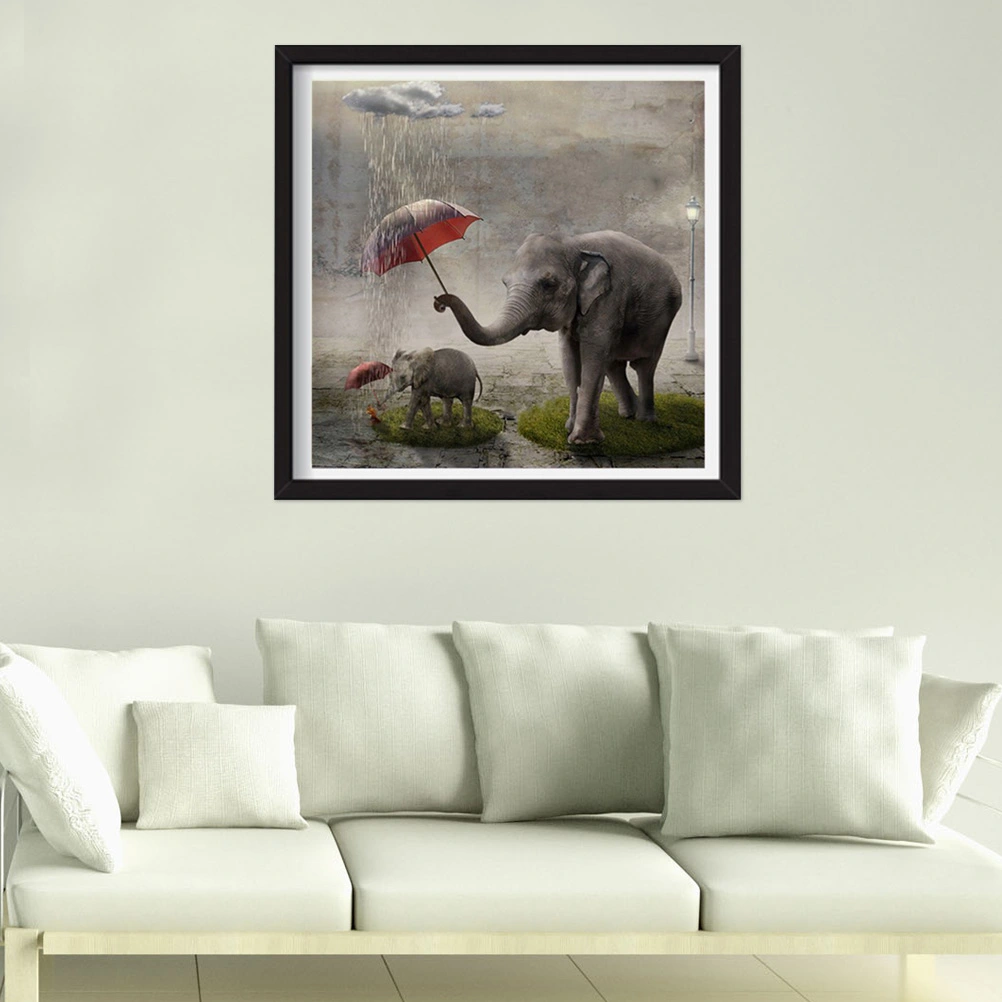 DIY Beads Painting Elephants Pattern Cross Stitch Diamond Art Craft For Kids Parents Z366