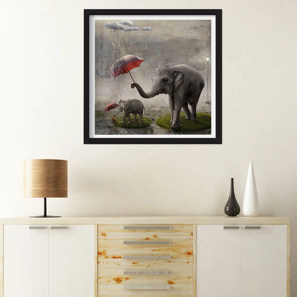 DIY Beads Painting Elephants Pattern Cross Stitch Diamond Art Craft For Kids Parents Z366