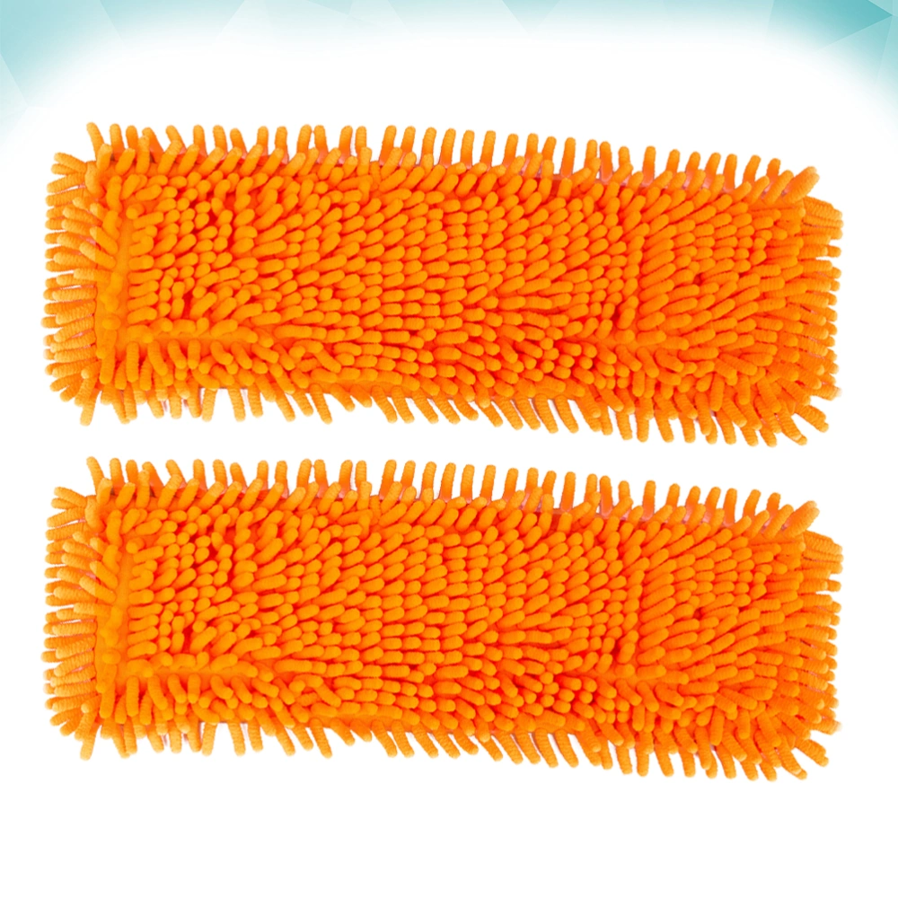 2pcs Mop Head Replacement Cloth Water Absorption Mop Head Cleaning Accessories Mop Cloth for Home (Orange)