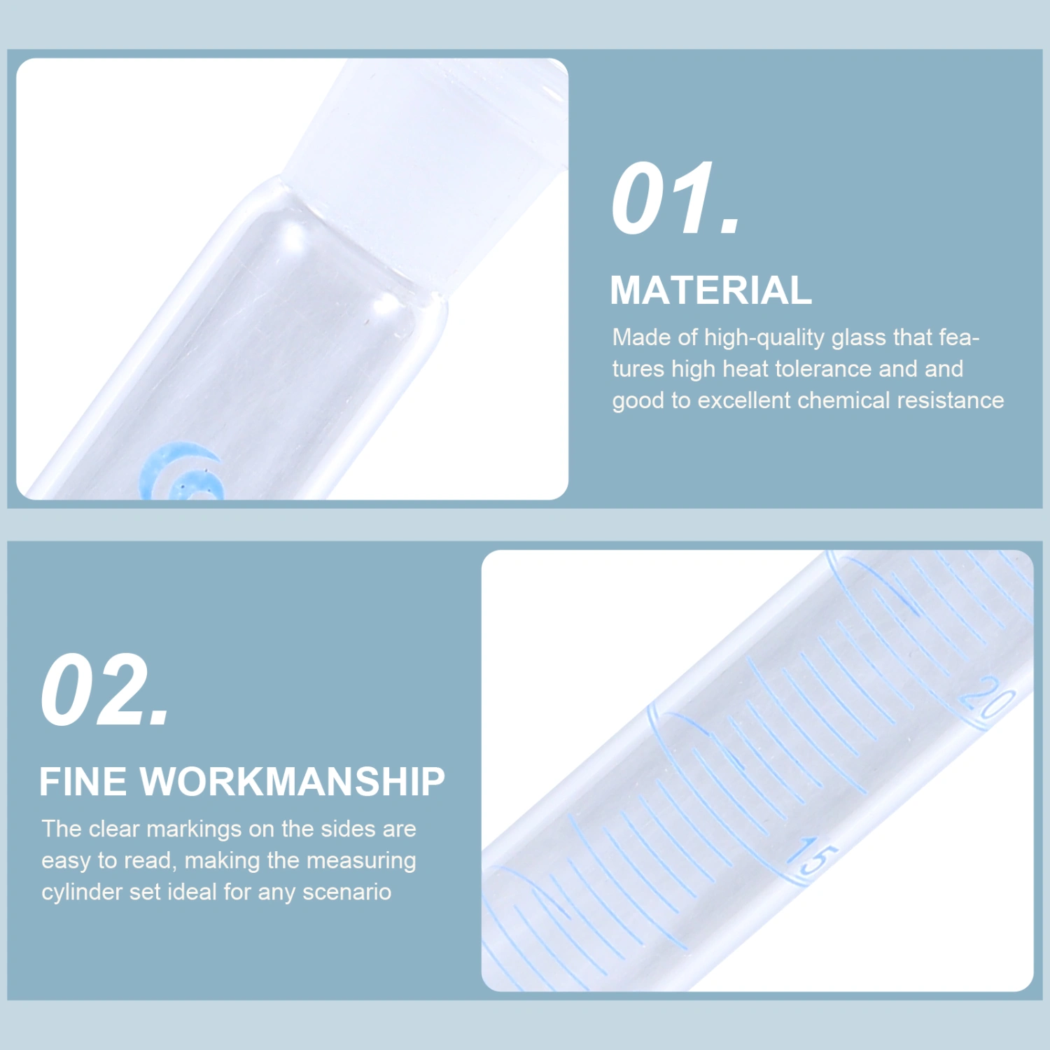 1Pc 25ml Glass Measuring Cylinder Thick Graduated Cylinder Laboratory Supply with Stopper