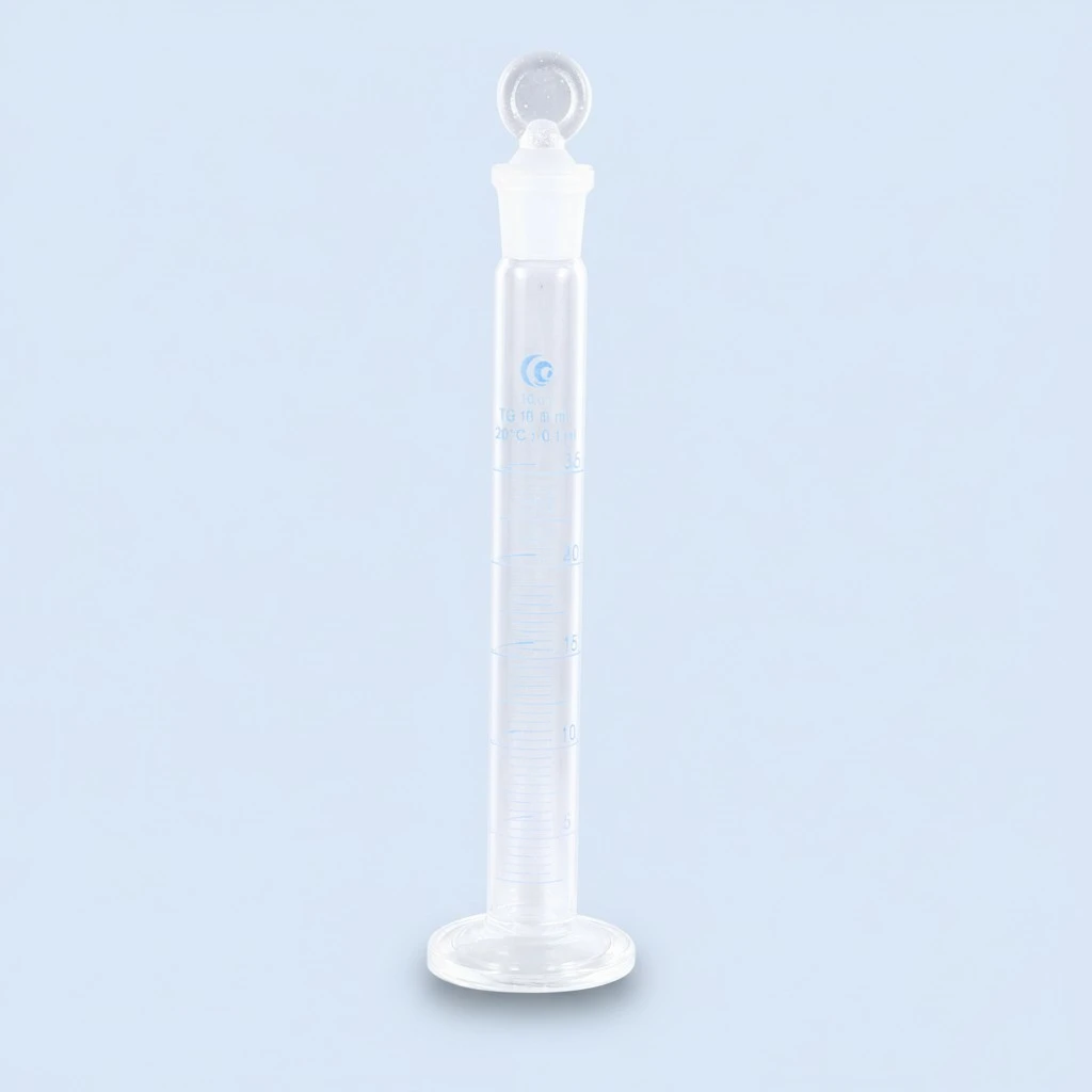 1Pc 25ml Glass Measuring Cylinder Thick Graduated Cylinder Laboratory Supply with Stopper