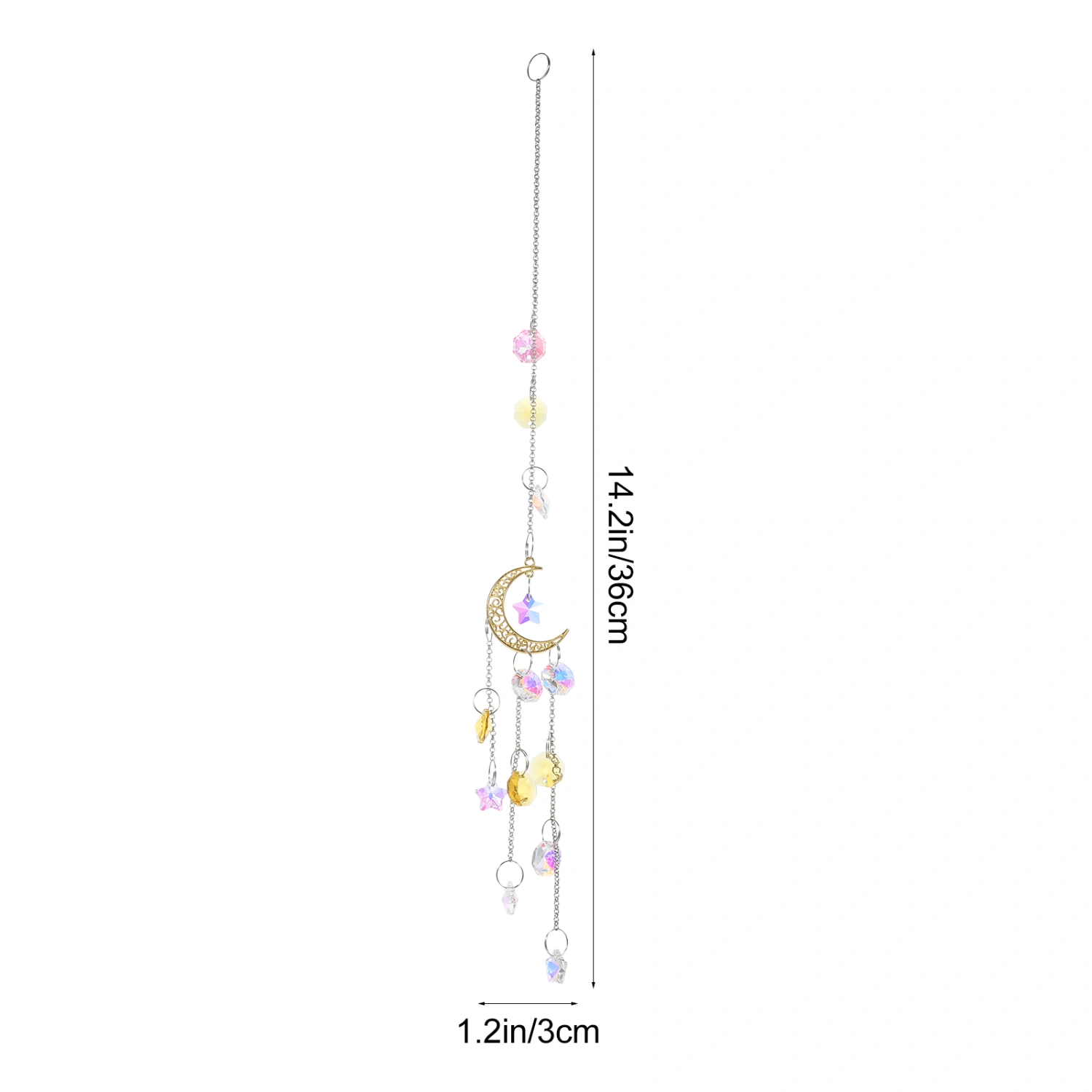 1PC Moon Star Crystal Sun Catcher Pendant Chandelier Crystal Ball Hanging Decor
