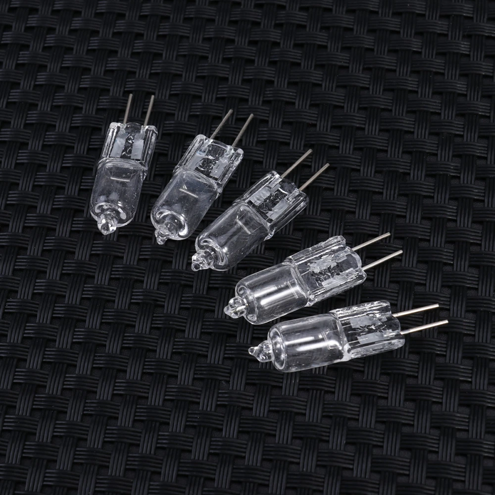 5 Pcs 5W 12V 2900K G4 Base Bi-Pin Crystal Lamp Halogen Bulbs for Cabinet Lighting Spotlight