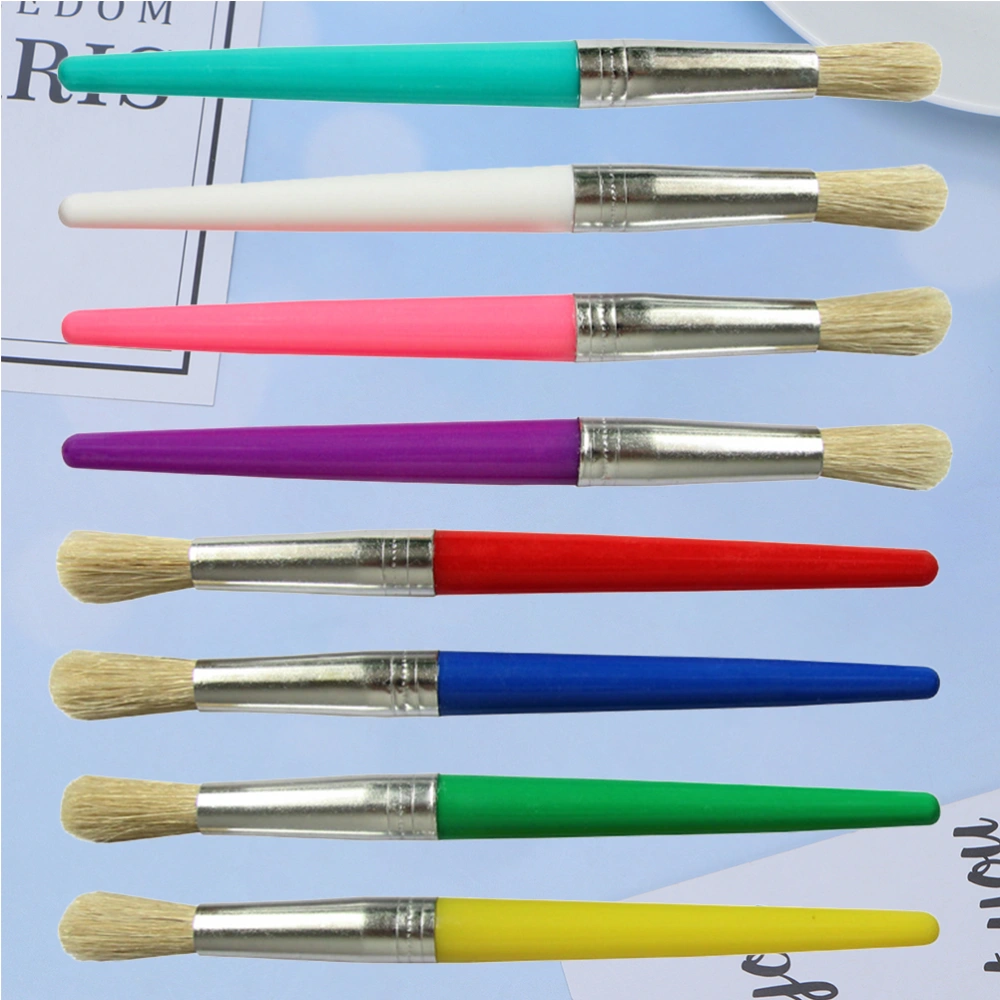 8pcs Painting Brushes Bristle Art Brush Set Art Drawing Pen Oil Painting Brush Painting Tools for Beginners Artists