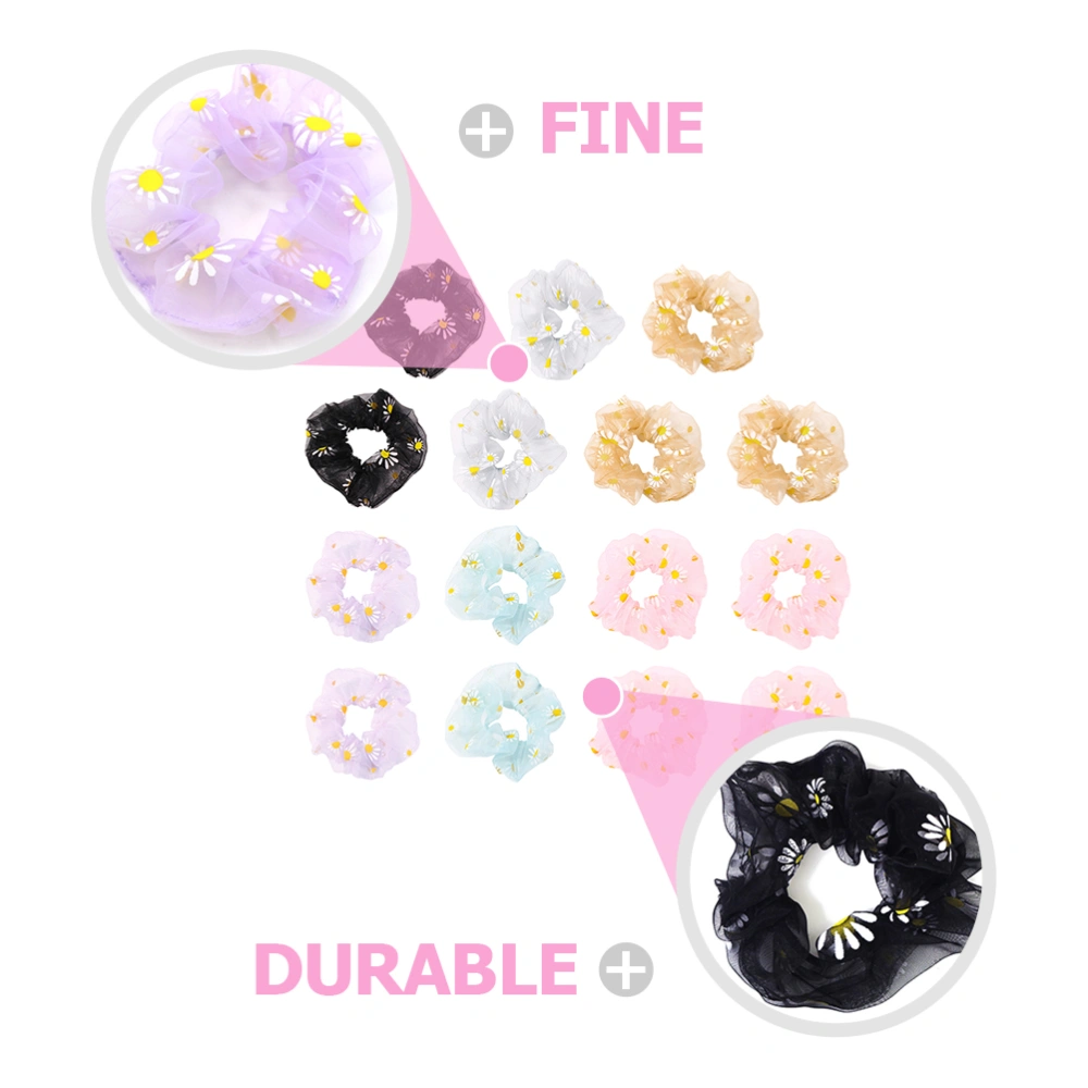 15pcs Elastic Hair Rings Women Hair Scrunchy Lint Hair Ties Hair Decorations