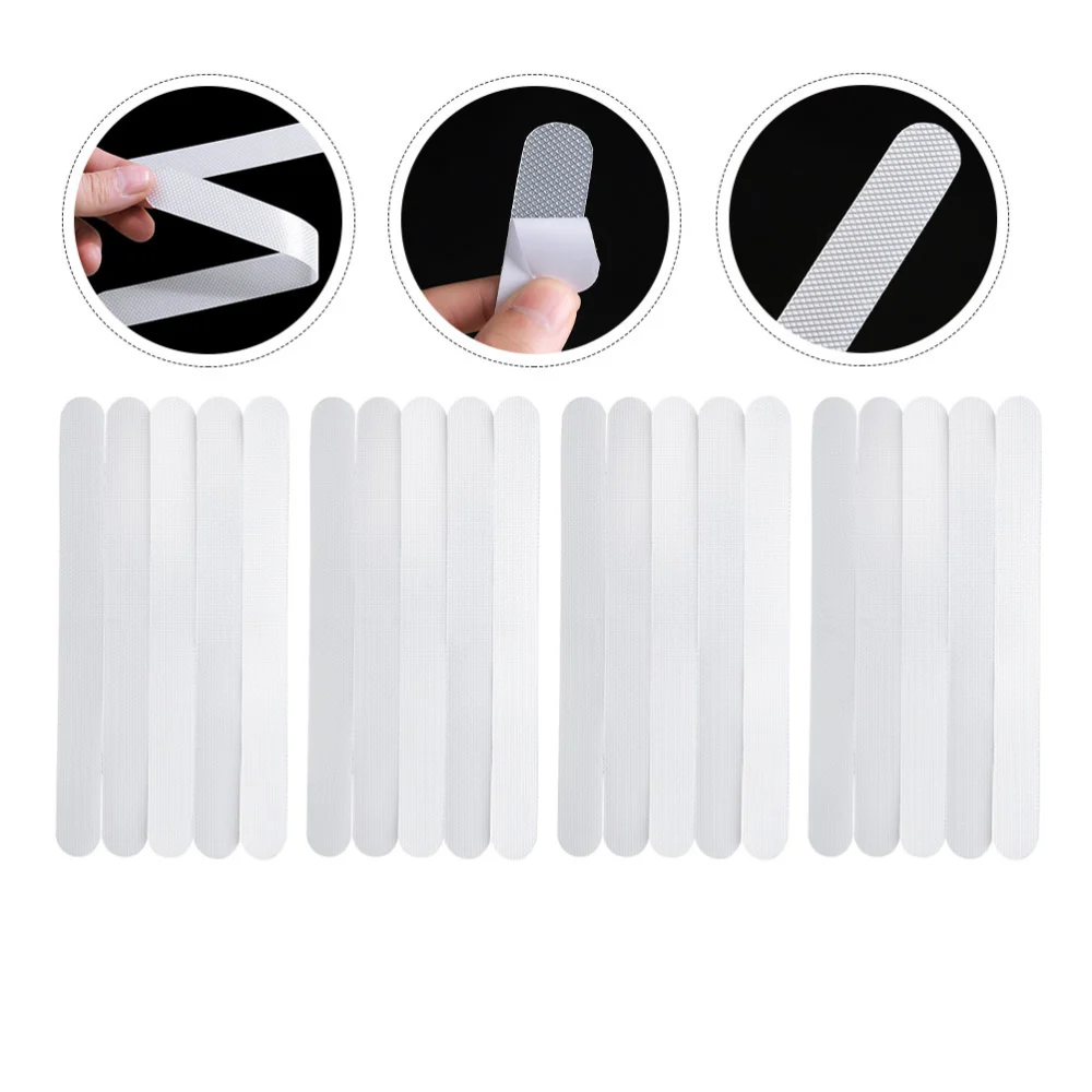 4 Sets of Waterproof Bathing Floor Anti-slip Strips Non-slip Shower Tiles Strips (White)