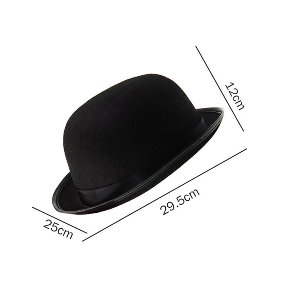 2pcs Hat for Children S + L Size Magician Costume Hat Bowler Hat Derby Hat Dress Up Costume Accessory for Magician Carnival Fancy Dress Party (Black)