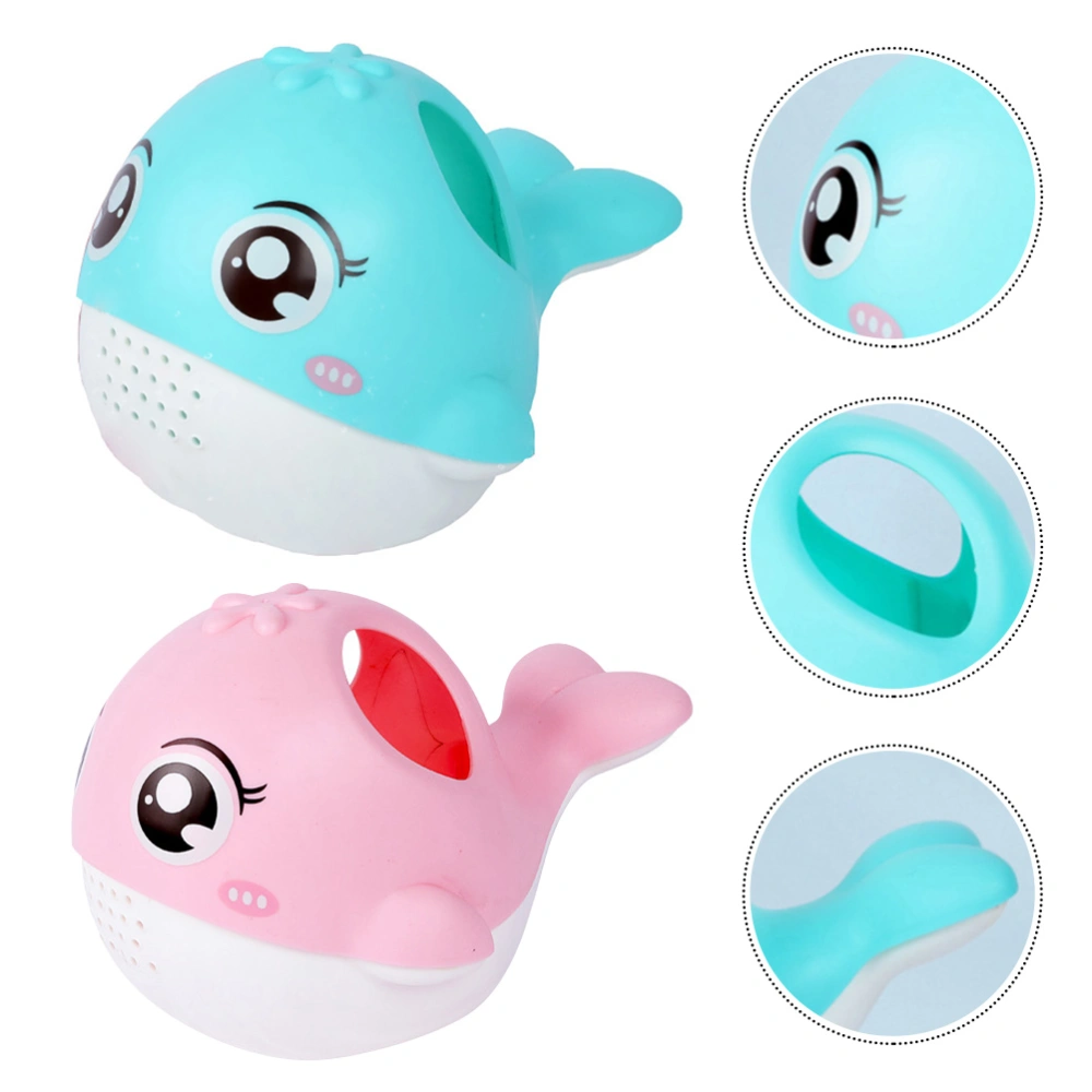 2pcs Baby Bath Toys Whale Shape Design Spray Watering Cups (Pink, Sky-blue)