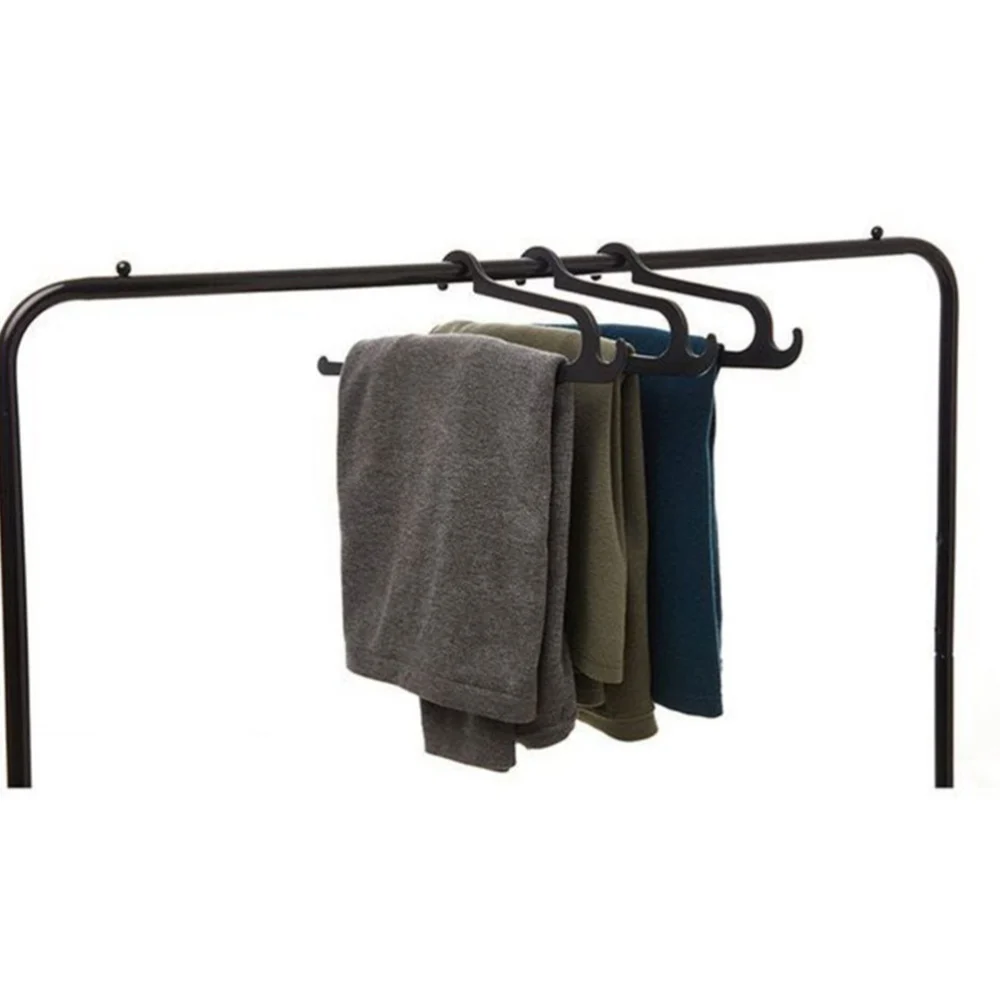 5PCS Multifunctional Drying Rack Household Jeans Hanger Adults Clothes Hanger Anti-slip Plastic Hanging Clothes Hanger for Home Use (Black)