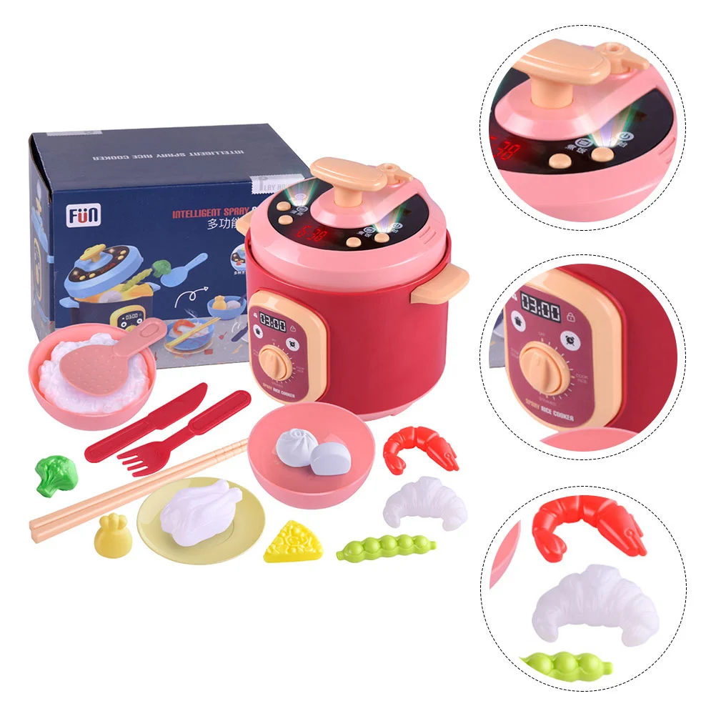 1 Set of Kids Simulation Kitchen Toy Play House Cooking Set with Music And Light