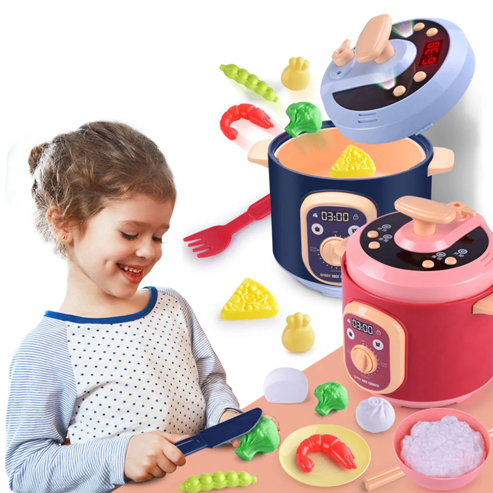 1 Set of Kids Simulation Kitchen Toy Play House Cooking Set with Music And Light