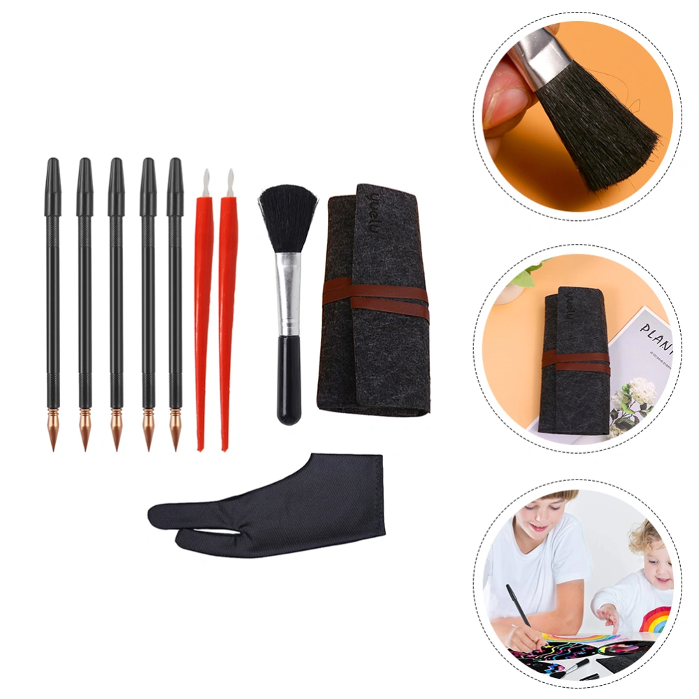 10 Pcs Scratching Drawing Tools Dual Tip Scratch Painting Stylus Paper Art Kit