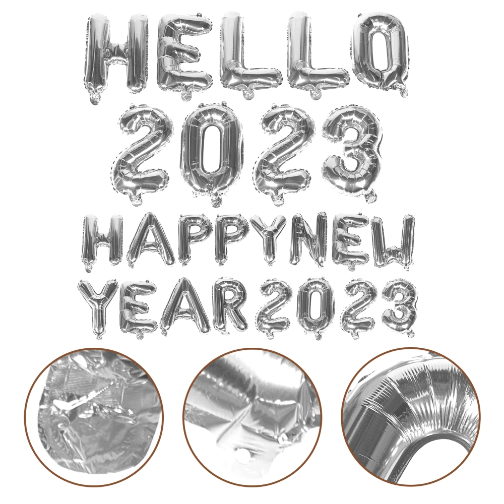 1 Set Happy New Year Balloons Party Aluminum Foil 2023 Balloons New Year Decorations