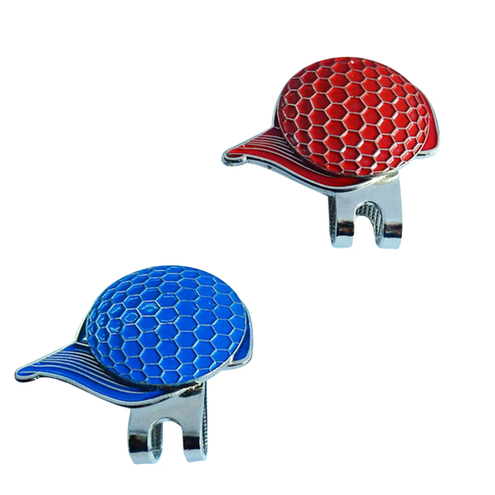 2 Pcs Lightweight Alloy Magnetic Ball Markers Hat Clip Ball and Hat Pattern Outdoor Accessories