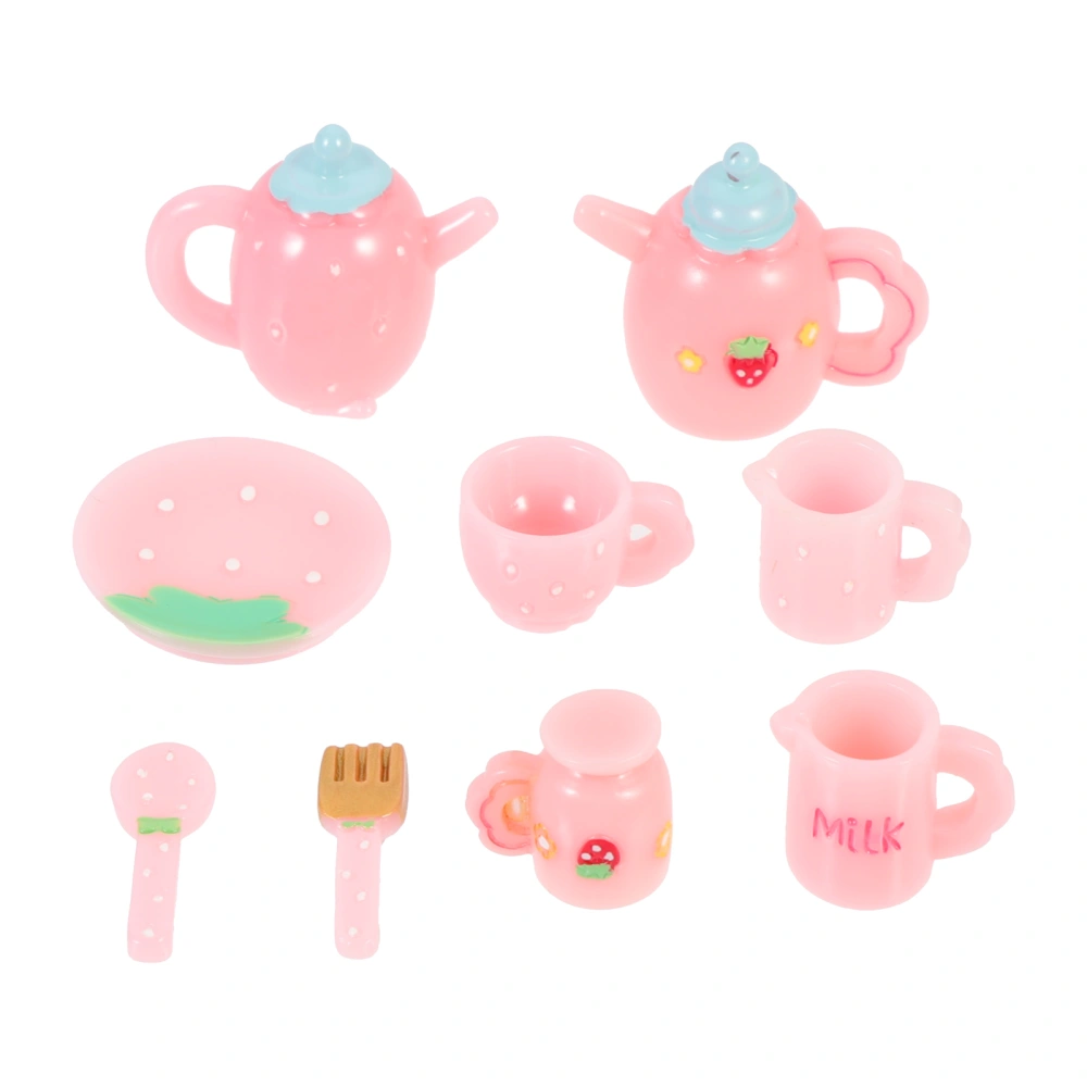 1 Set Miniature Teaware Phone Case DIY Charms Resin Teaware Charm Miniature House Decor