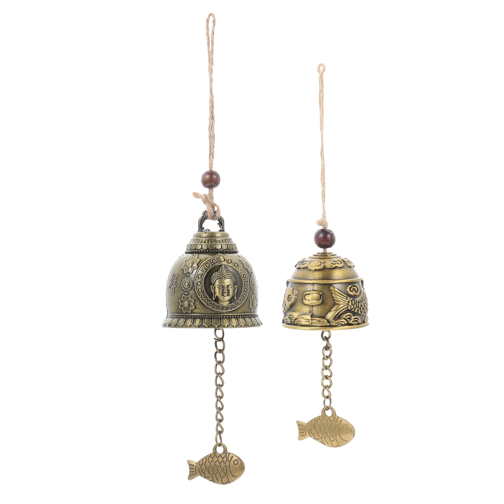 2pcs Vintage Style Wind Chime Metal Wind Chime Hanging Decor Wind Bell Decor