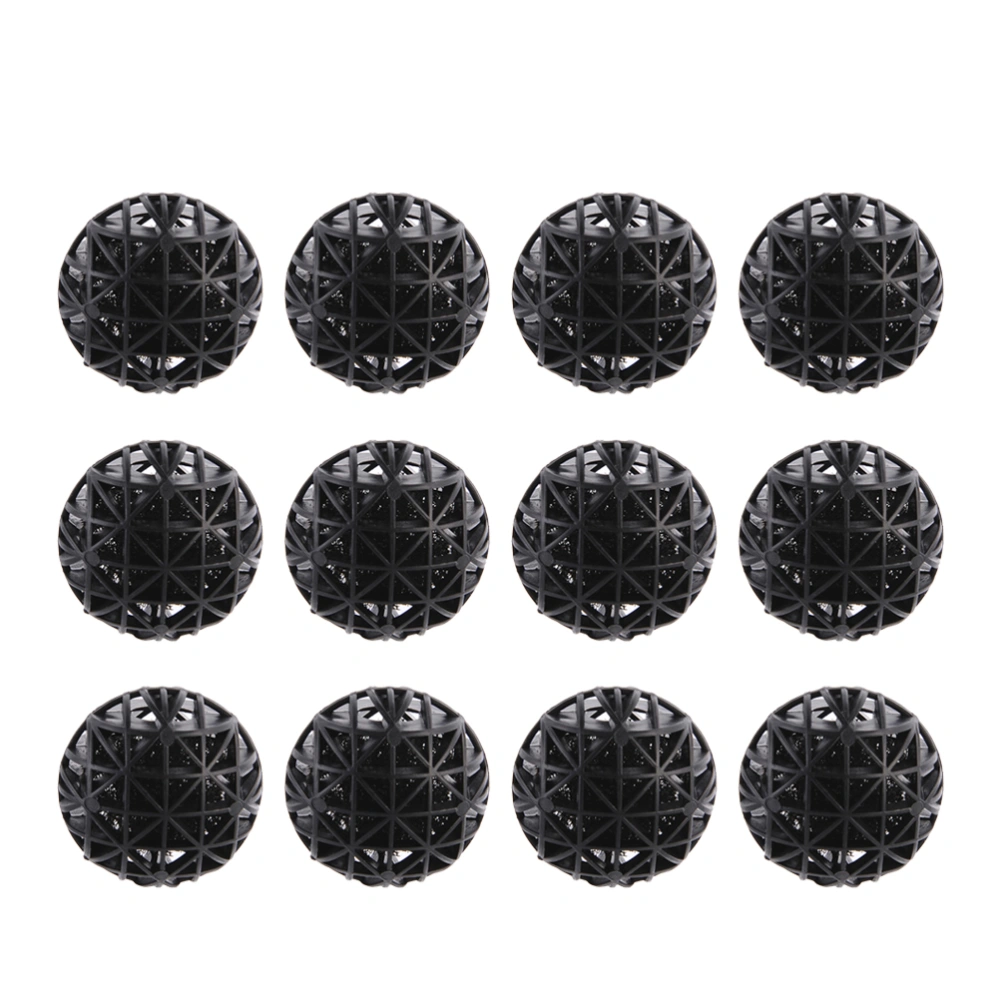 200Pcs 26mm Aquarium Fish Tank Filter Bio Balls Bio-Balls for Filtration Cleaning (26mm Black)