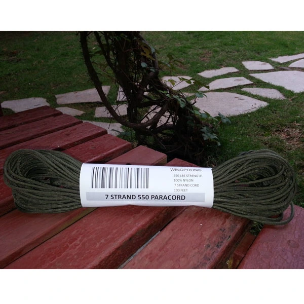 31M /100ft 550lb Mil Spec Type III 7 Strand Cores Paracord Parachute Cord Lanyard Rope (Army Green)