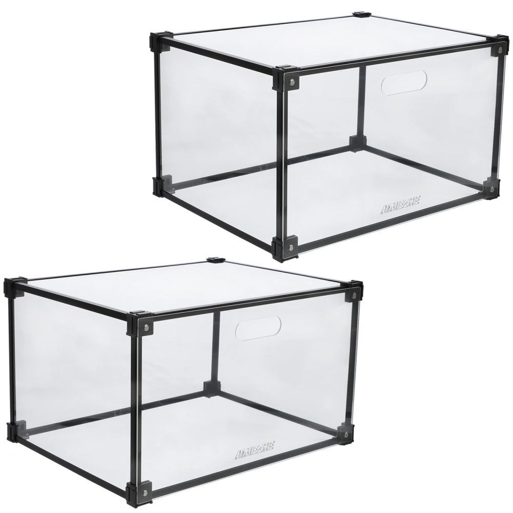 2Pcs Transparent Shoes Boxes Basketball Shoes Display Case Home Shoe Container