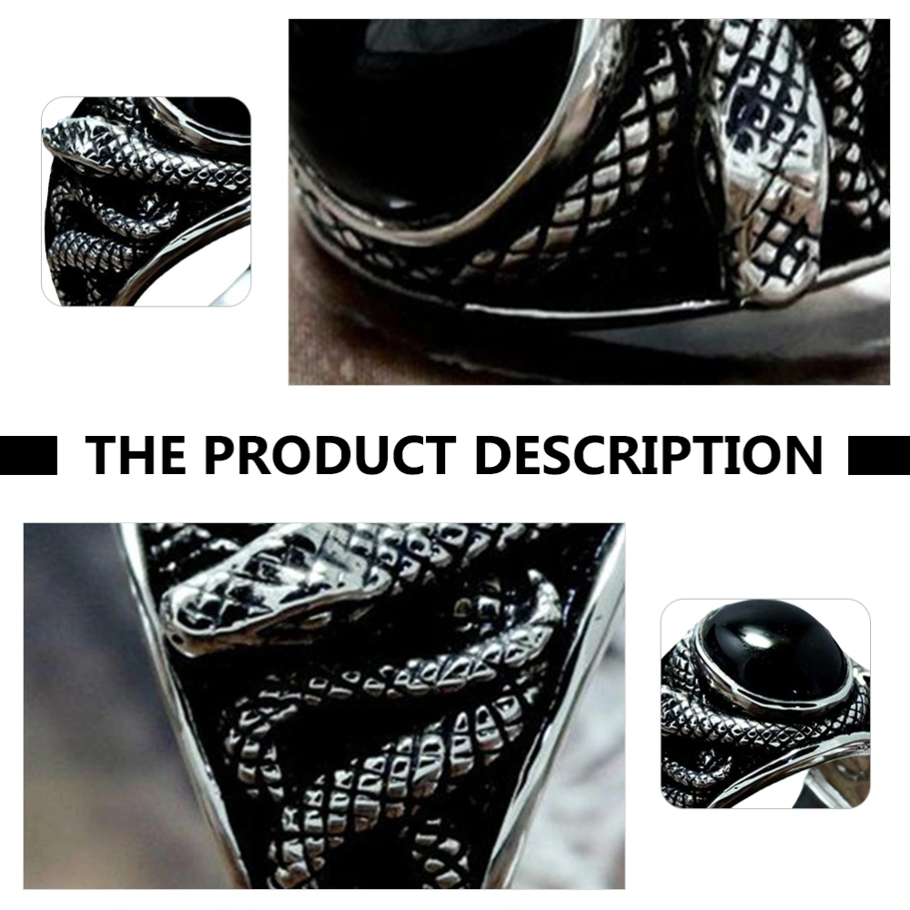 Black Creative Snake Ring Animal Exquisite Finger Ring Fashion Finger Jewelry