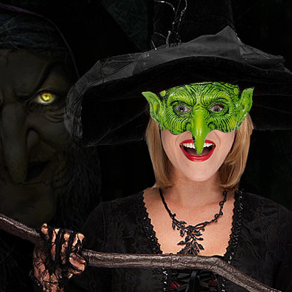 Halloween Half Face Mask Halloween Witch Design Mask Party Supply Face Cover