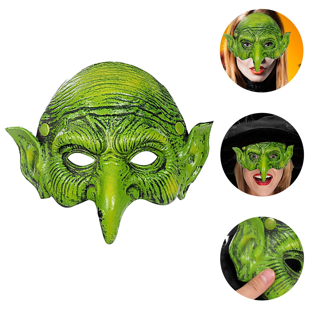 Halloween Half Face Mask Halloween Witch Design Mask Party Supply Face Cover