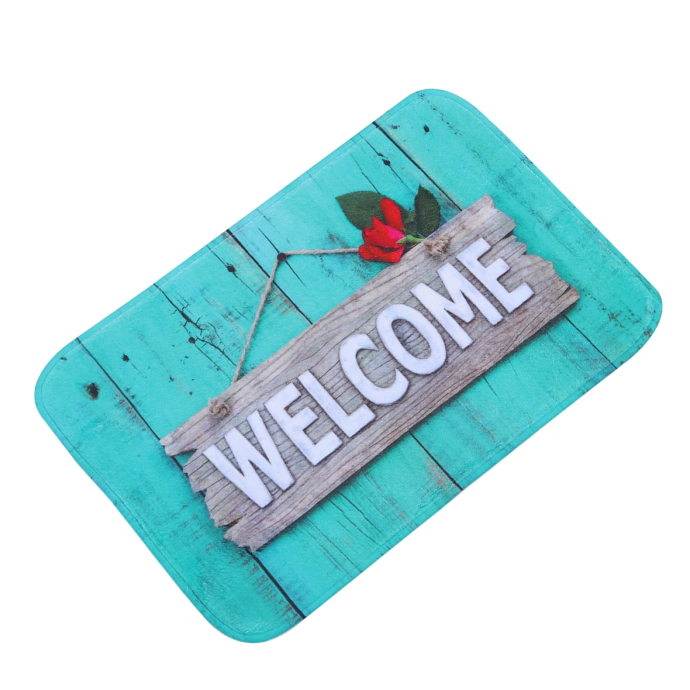 Multifunction Anti-Slip Floor Mat Flannel Doormat Creative Letters Wood Pattern Home Rug Mat for Balcony Living Room