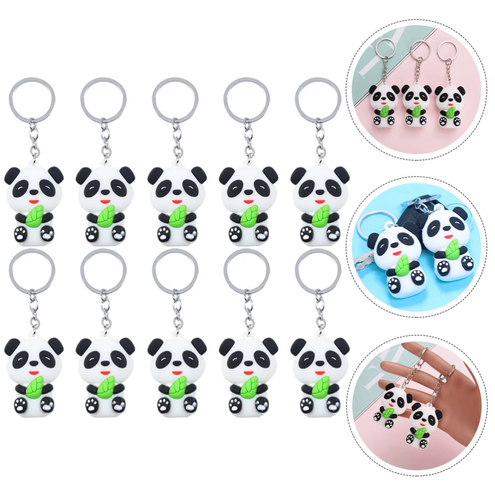 10Pcs Panda Key Ring Keychain Pendant Backpack Pendant Panda Pendant Cartoon Panda Keychain