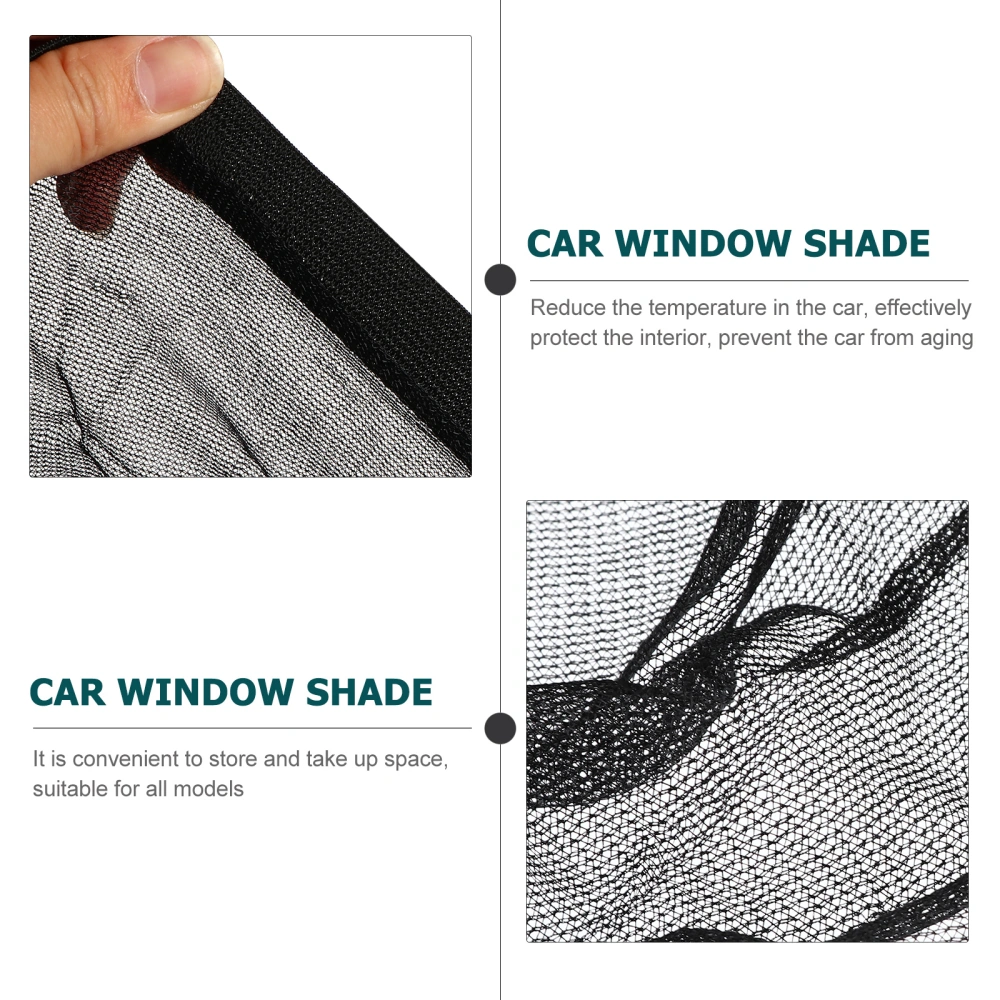 2pcs UV Protection Car Window Shade Black Breathable Front Window Sunshades