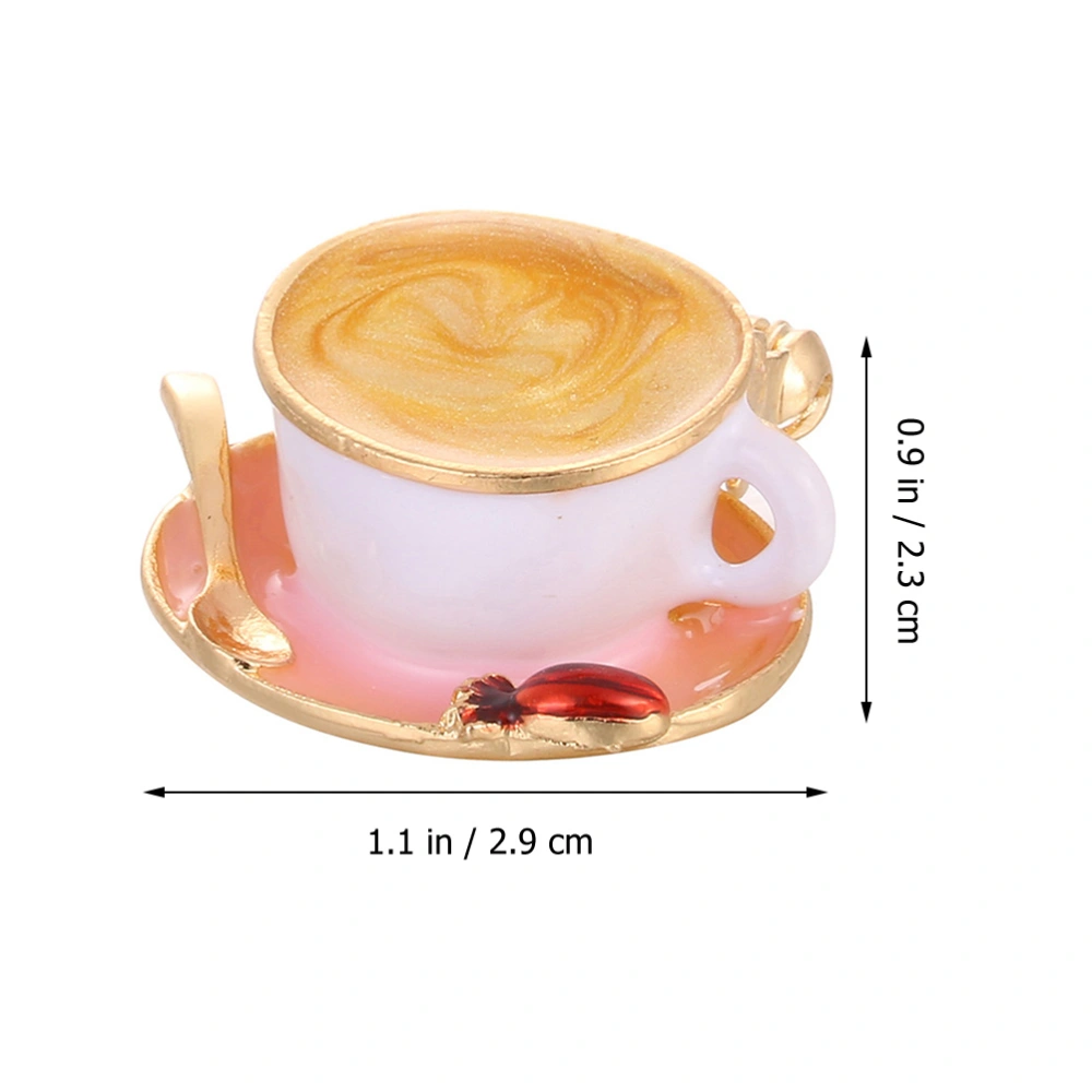 Cartoon Coffee Cup Brooch Decorative Sweater Corsage Clothing Decor Accessory