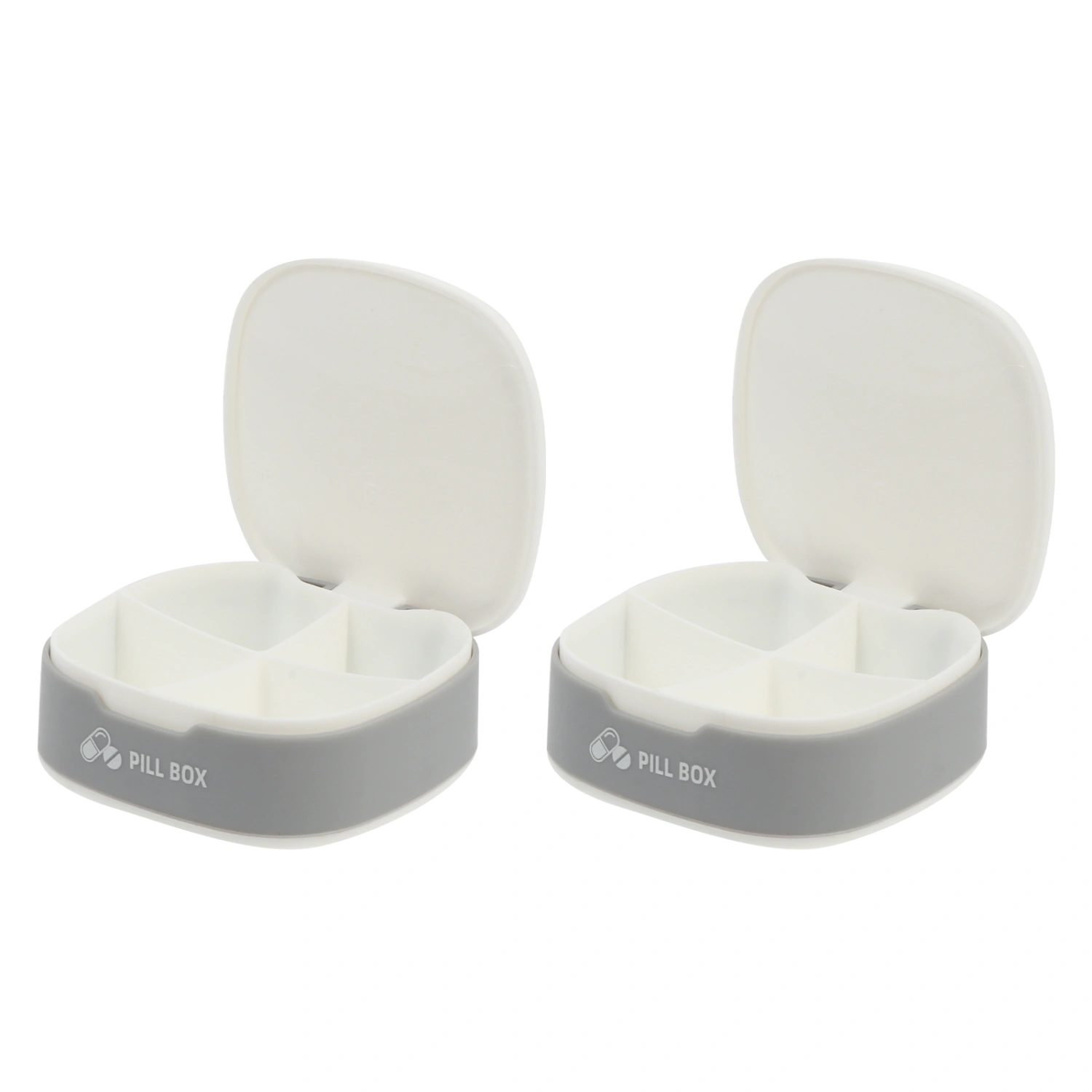 2pcs Portable Travel Pill Organizer Pill Box 4 Compartment Medicine Organizer