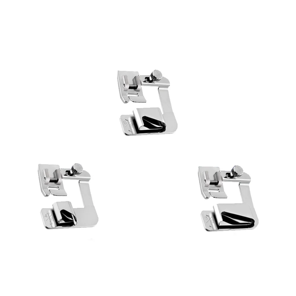 1 Set/6 Pcs Sewing Machine Presser Foot Rolled Accessories Presser Foot Set 4/8" 6/8" 8/8" and Crimping Foot Set 3mm/4mm/6mm for Low Sewing Machine Baby Lock (Silver)