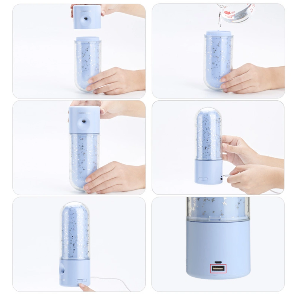 Starlight Night Light Humidifier Large Capacity Humidifer Car Nanometer Air Purifier (Sky-blue)