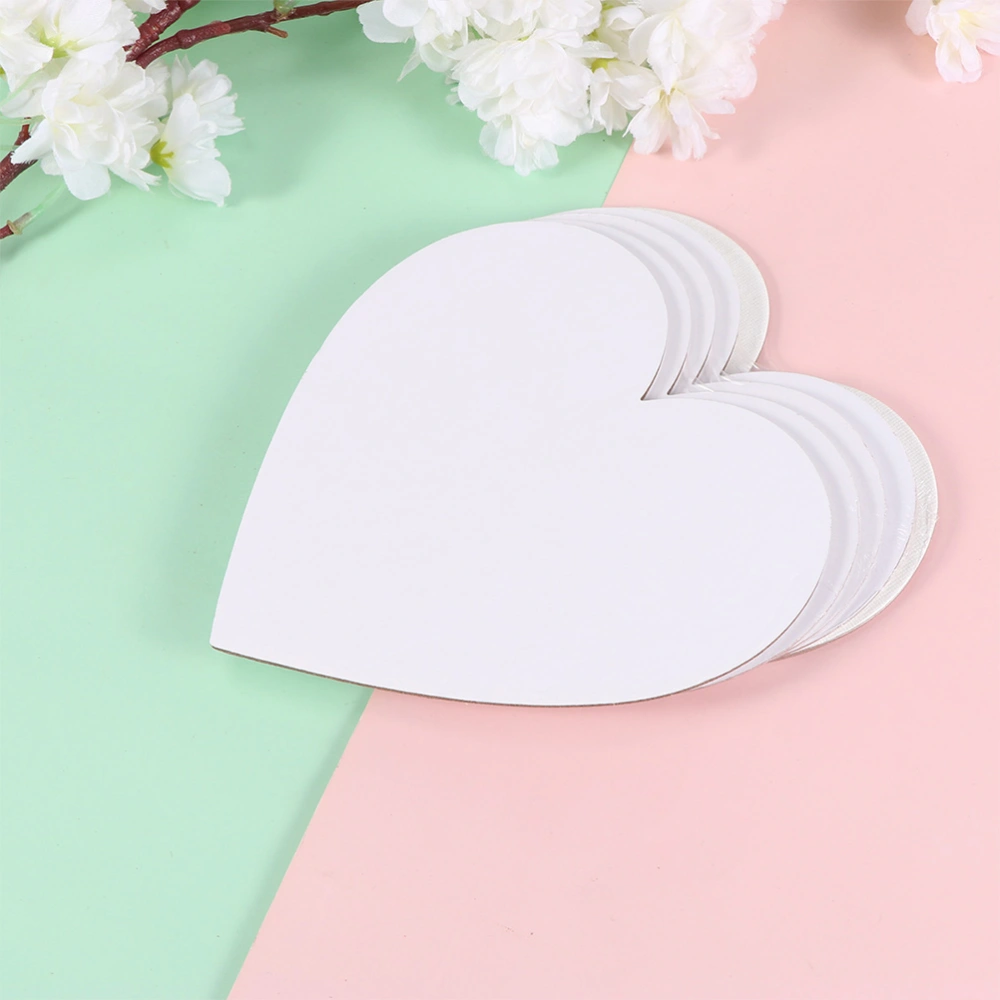 6pcs Heart Shape Cotton Drawing Boards Oil Painting Board Canvas Sketchpads