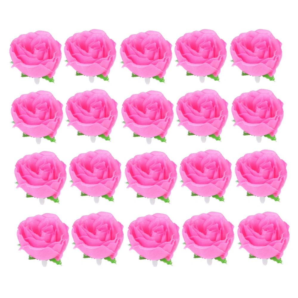 100PCS Simulation Rose Heads Silk Cloth Flower Head Decoration for Home Party Wedding DIY (Pink)