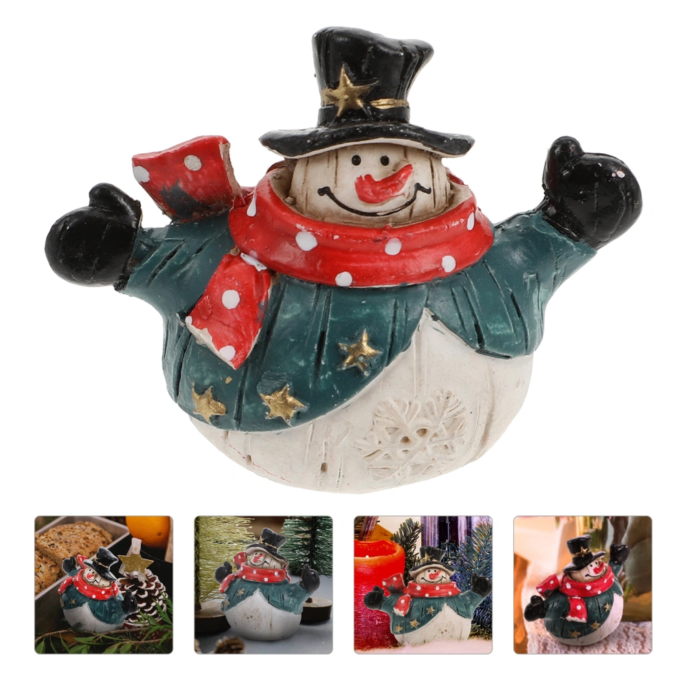 1Pc Christmas Snowman Adornment Home Small Ornament Unique Resin Craft