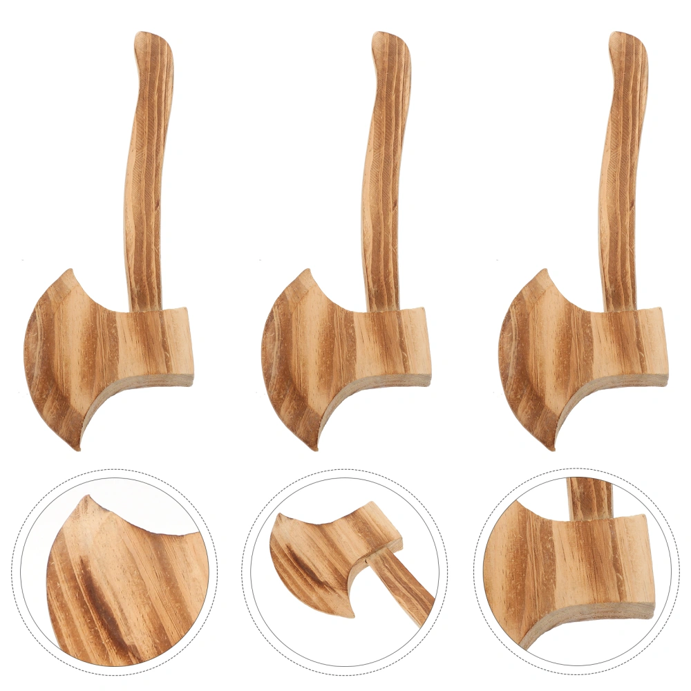 3Pcs Simulated Axe Halloween Axe Props Party Cosplay Wooden Axe Fake Axe Toys